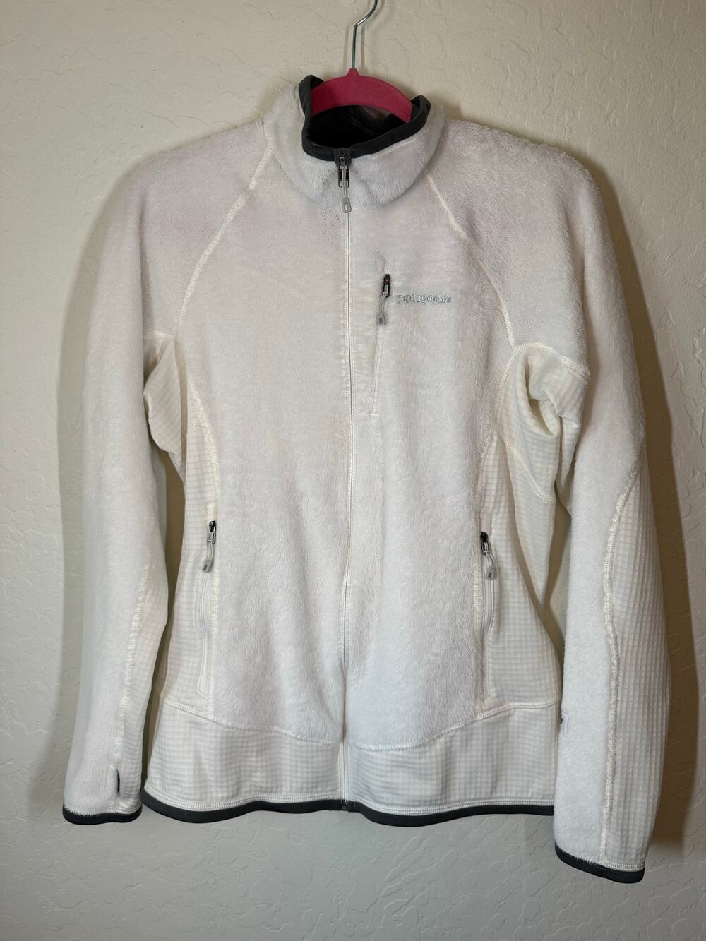 Patagonia Women's White Full Zip Fleece Jacket Size Large